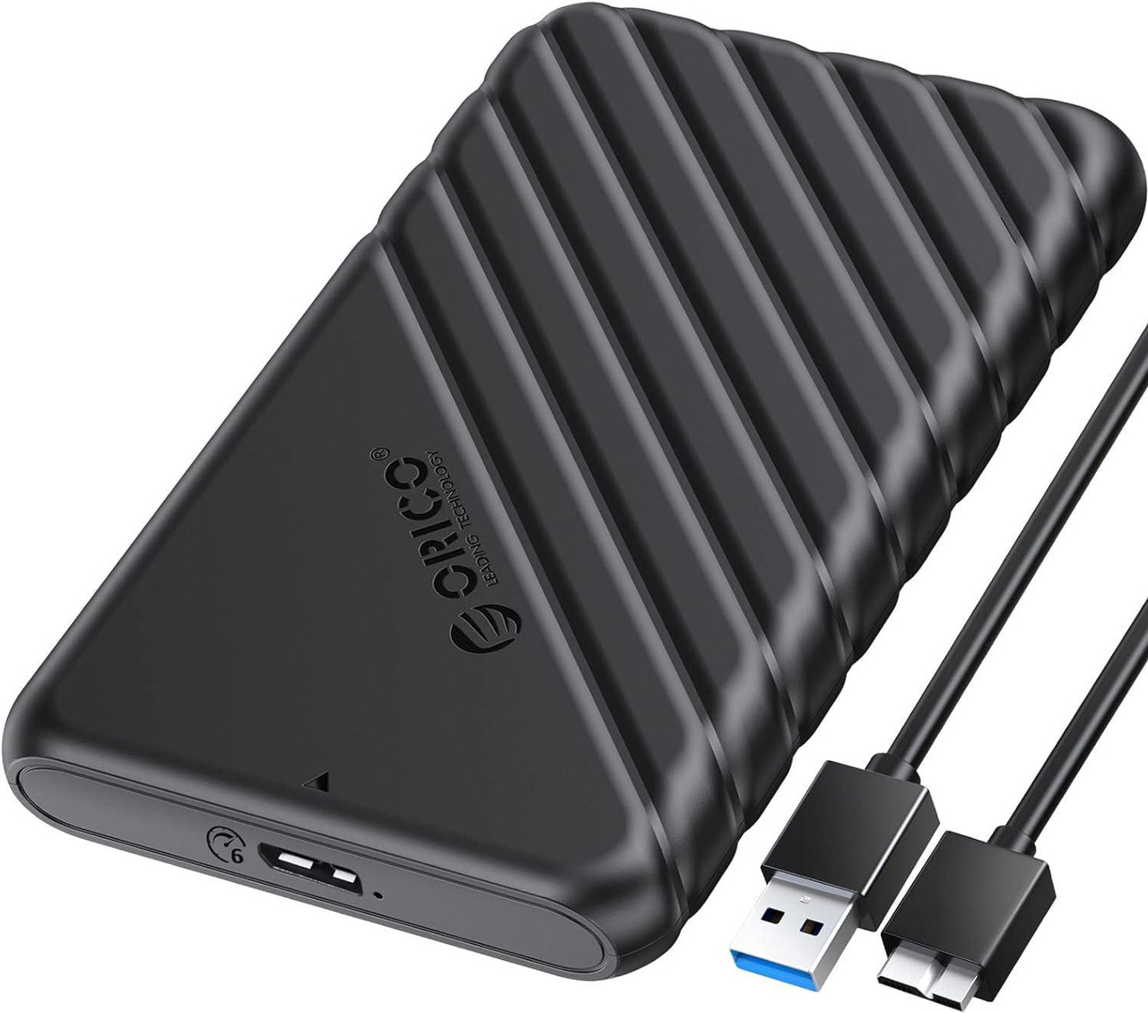 ORICO Carcasa externa para disco duro de 2,5 pulgadas USB 3.0 a SATA III para HDD/SSD SATA de 7 mm y 9,5 mm sin herramientas [compatible con UASP] Negro (25PW1-U3)